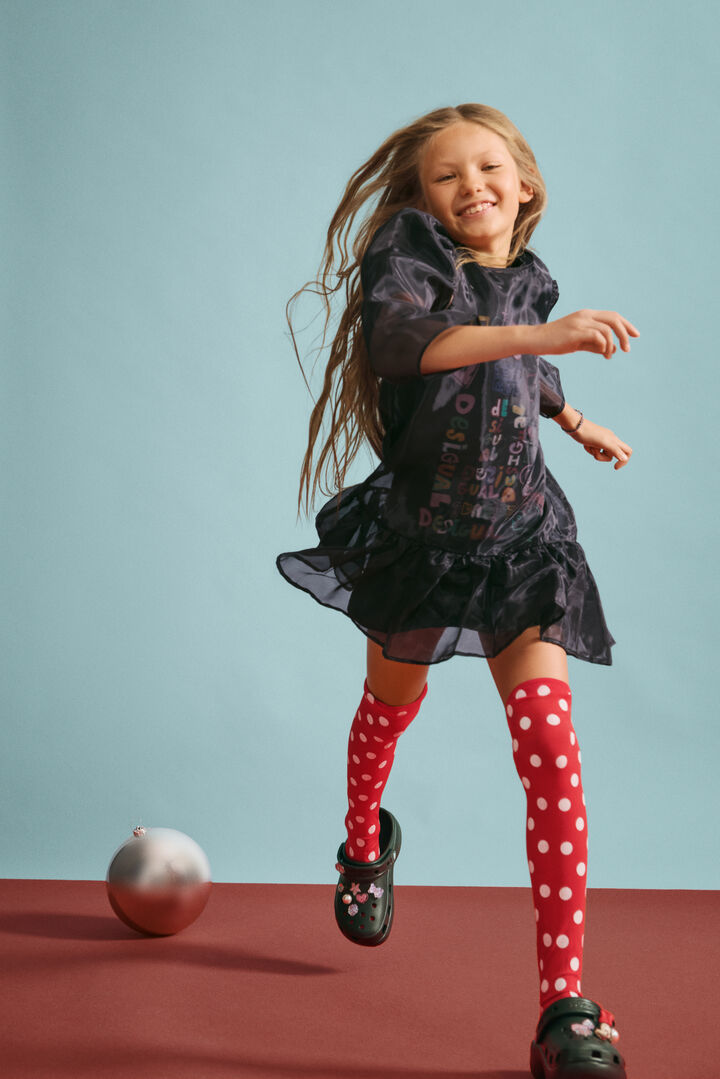 3/4 sleeve dress with lettering