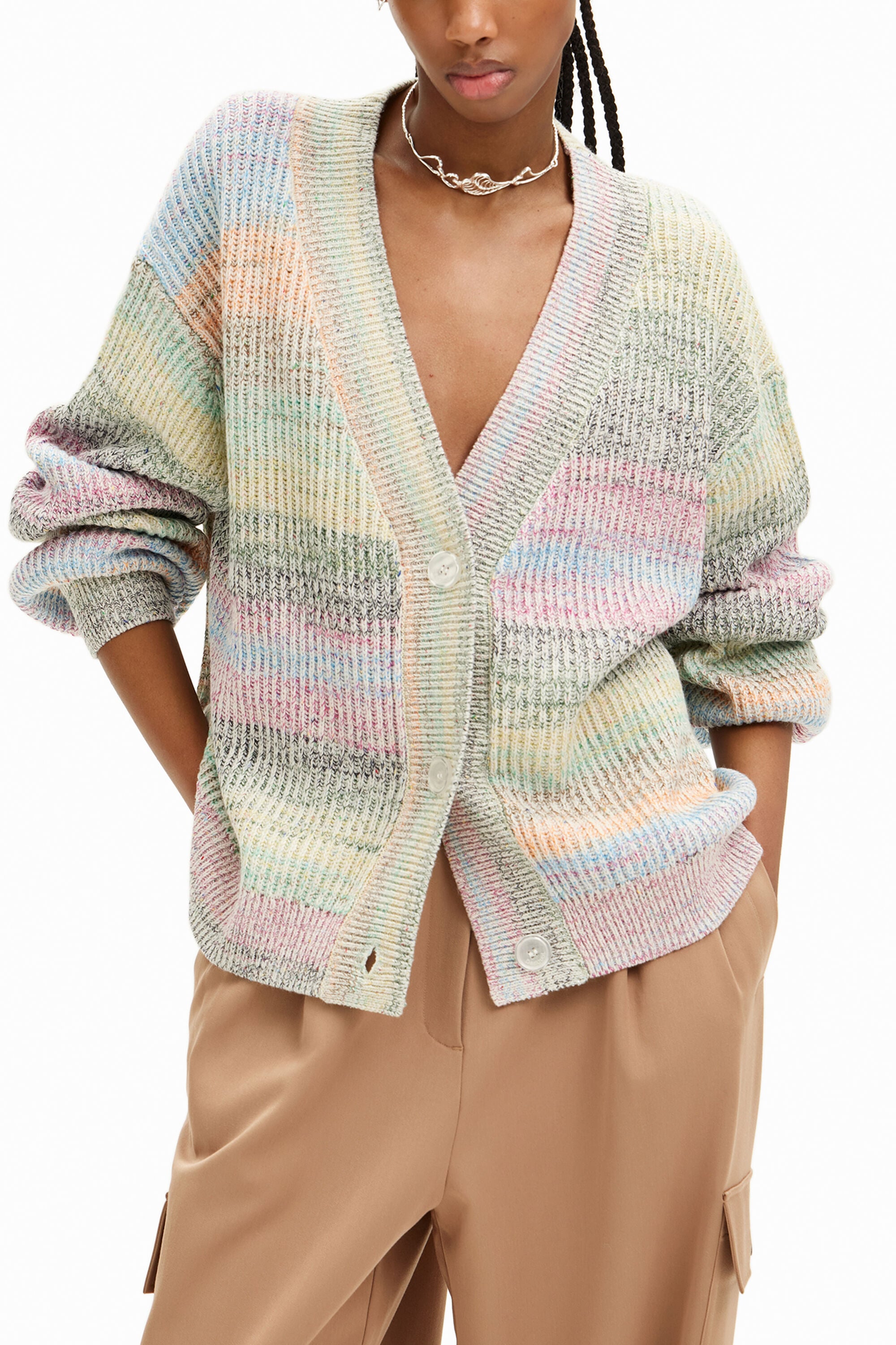Desigual, マルチカラーカーディガン, M
