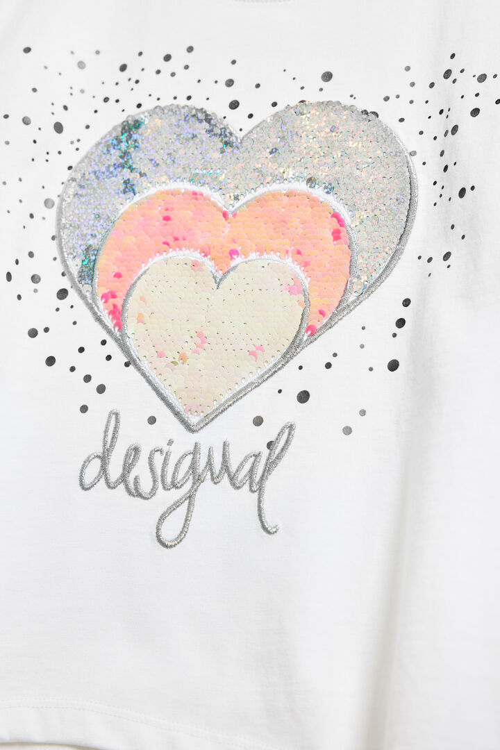 Heart T-shirt with rhinestones | Desigual