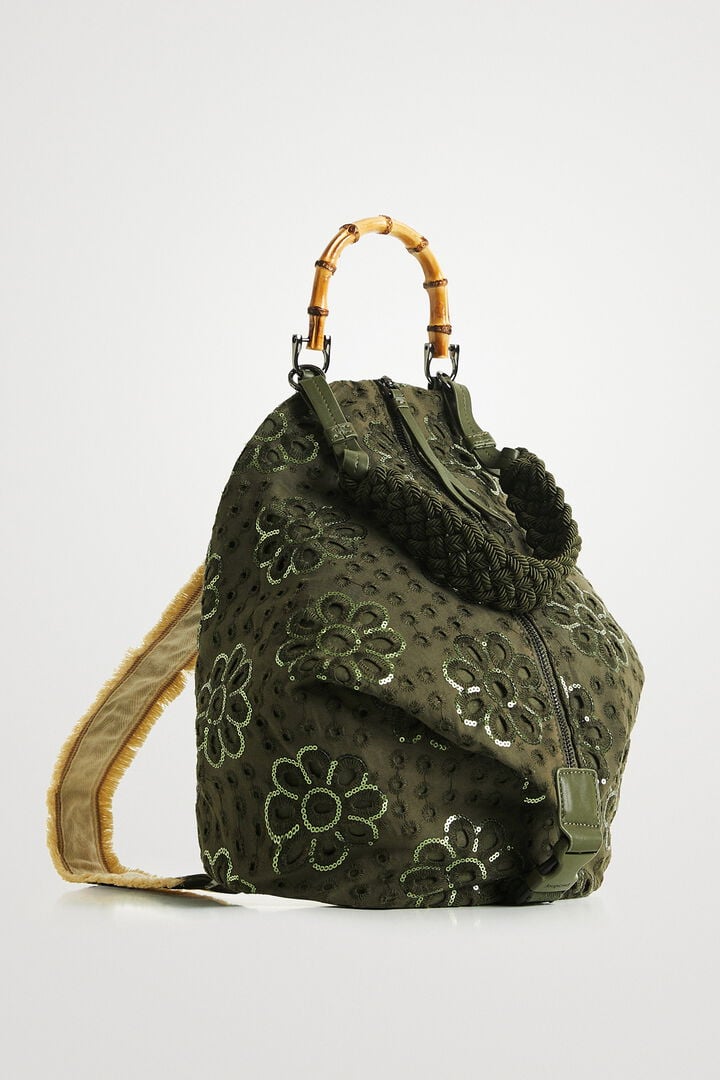 Medium-size multiposition English embroidery backpack | Desigual