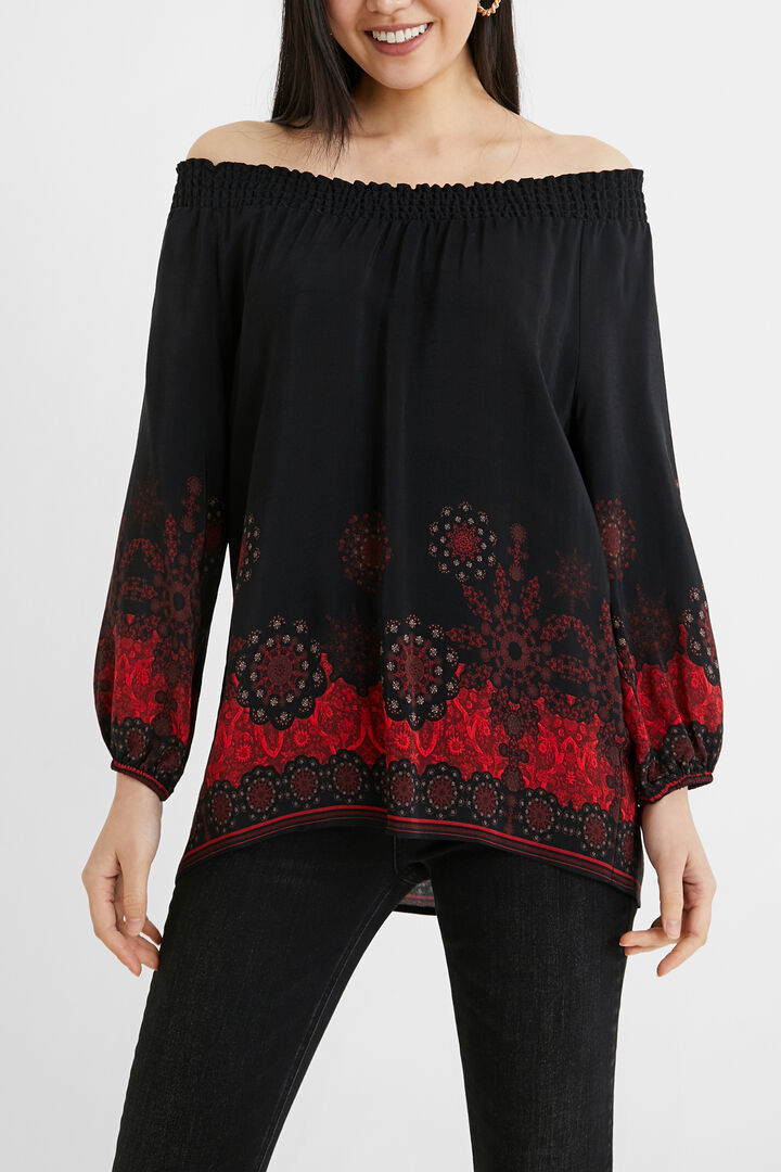 Blusa scollo a barca boho | Desigual