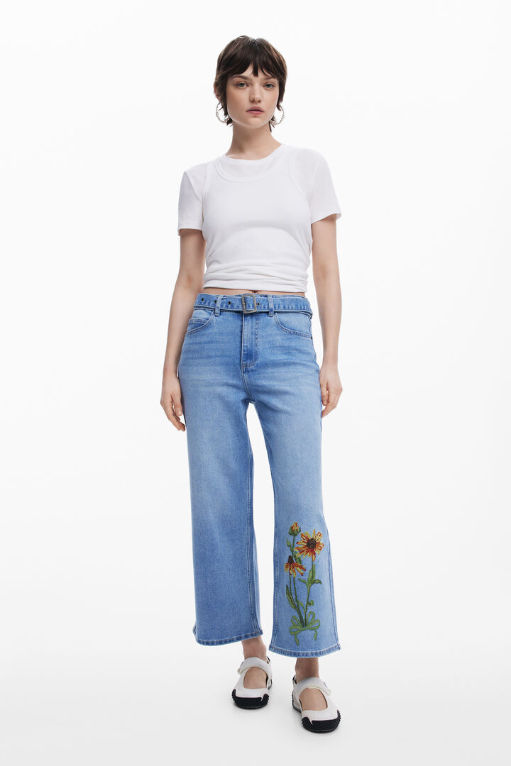 Vaquero Culotte girasoles | Desigual