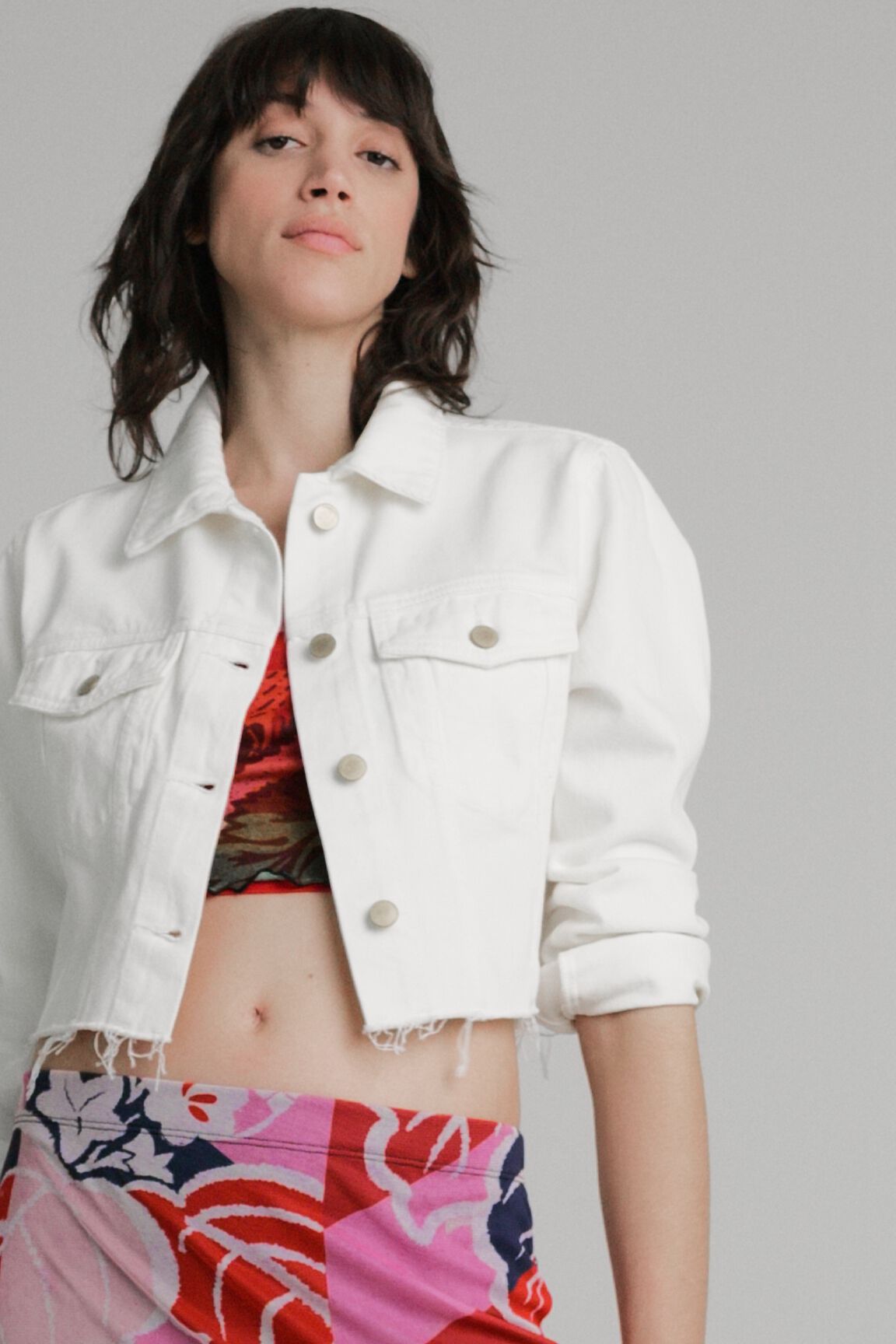 Desigual white denim jacket top