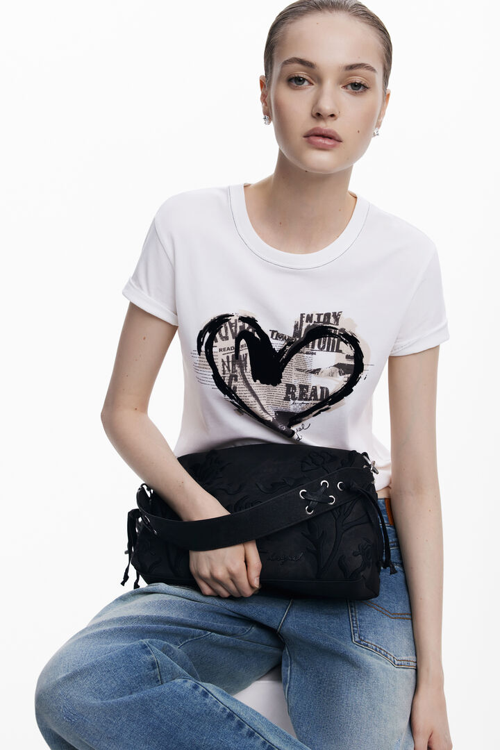 Mittelgroße Tasche mit 3D-Prägungen | Desigual