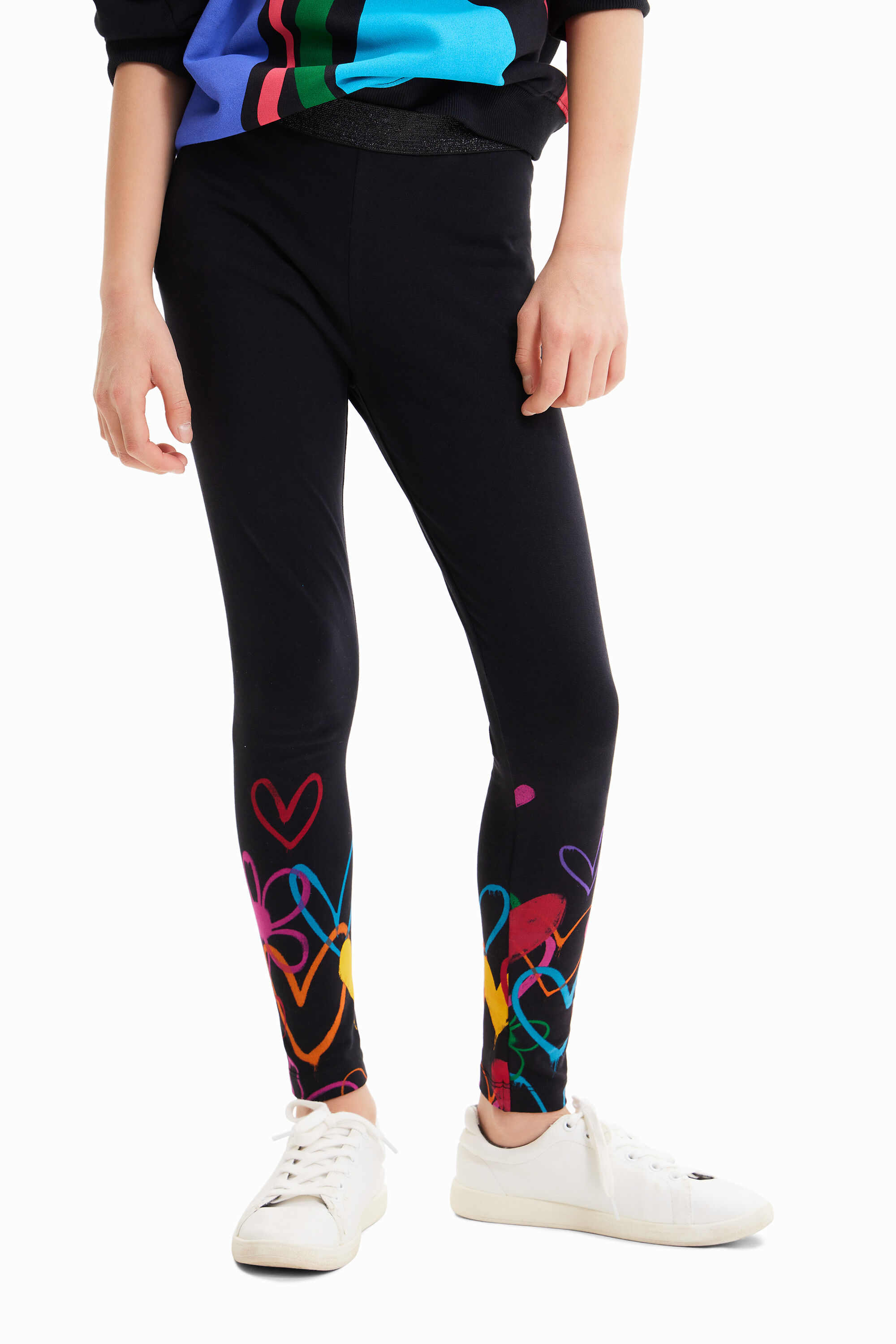 Girls hotsell heart leggings