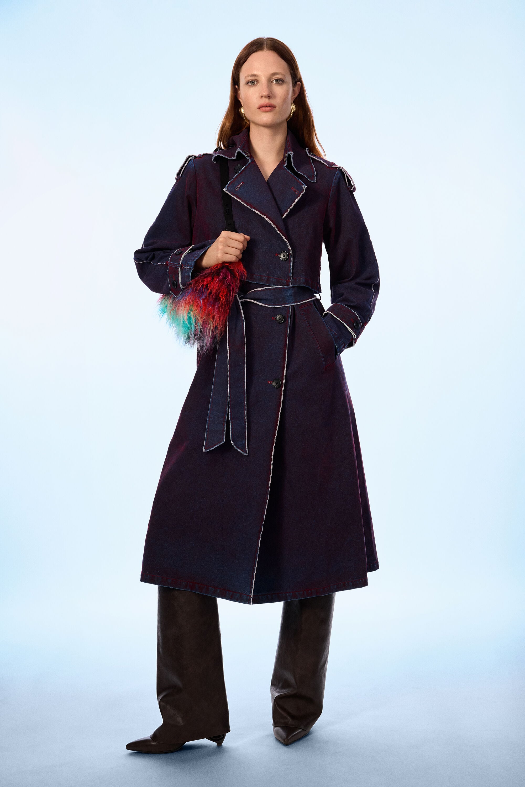 Trenchcoat 100% katoen - RED - XS
