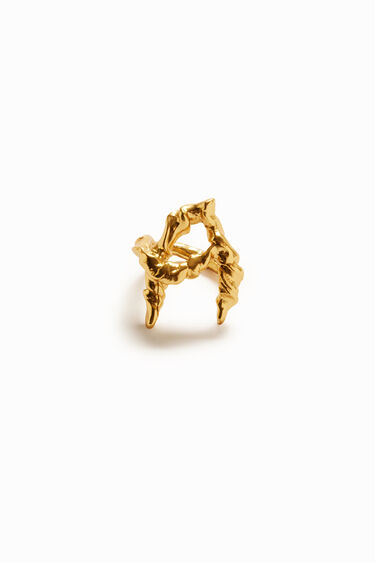 Zalio gold plated letter A ring | Desigual