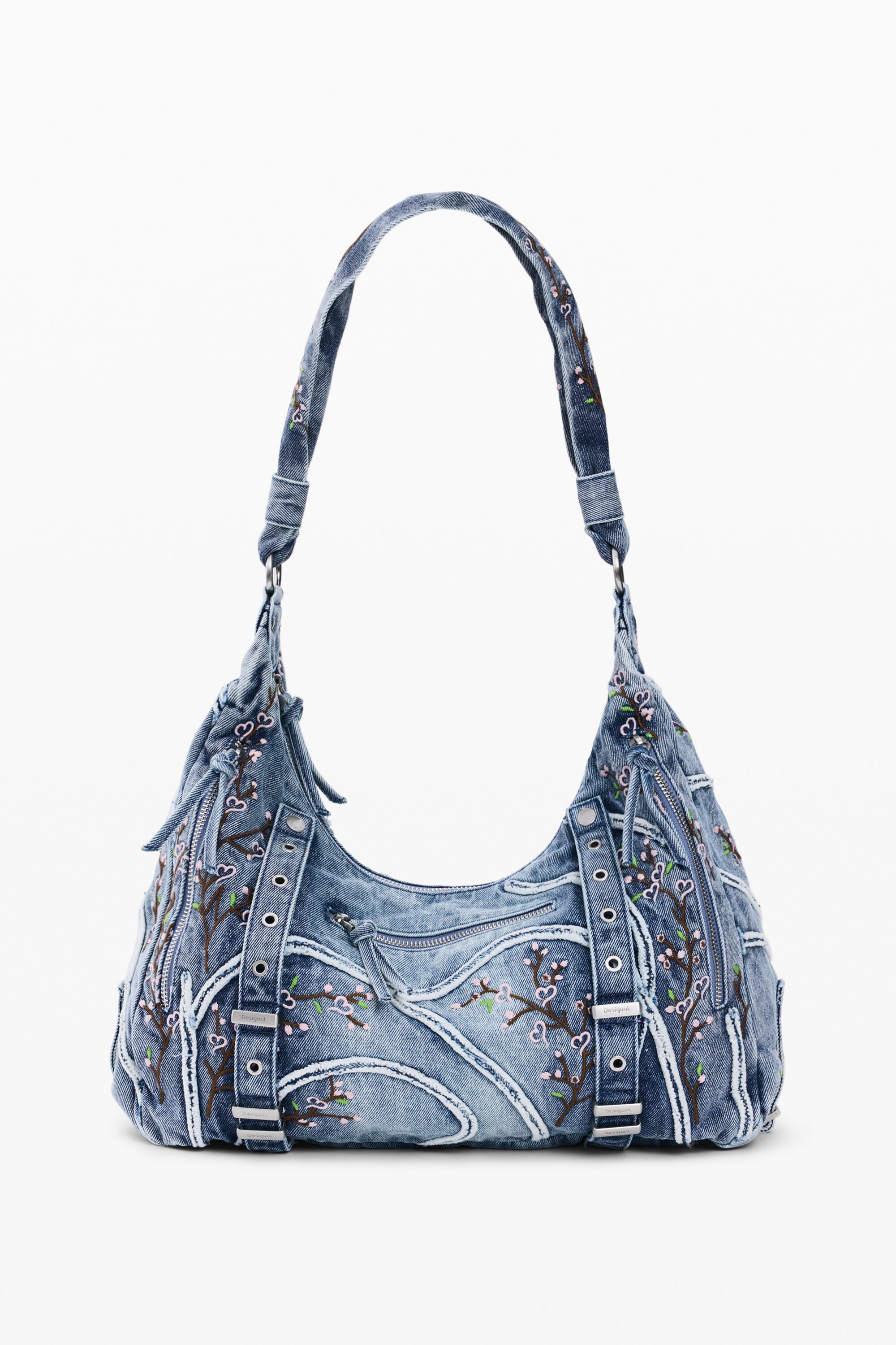 Desigual, Denim-Tasche mit Schnallen, Damen, Baumwolle, Blau, U
