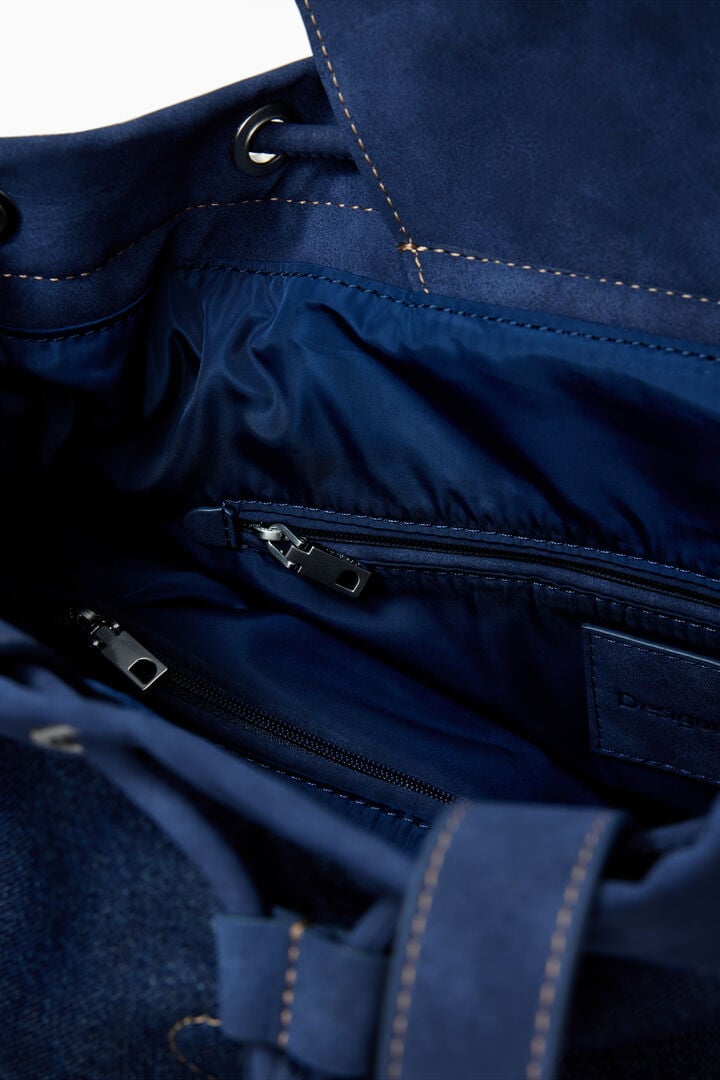 Sac à dos en denim seau convertible moyen | Desigual