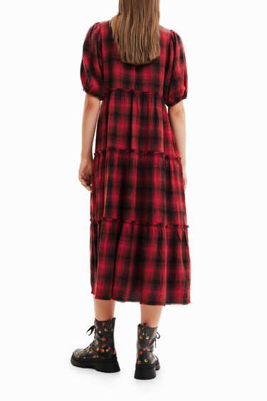 Vestido midi xadrez | Desigual