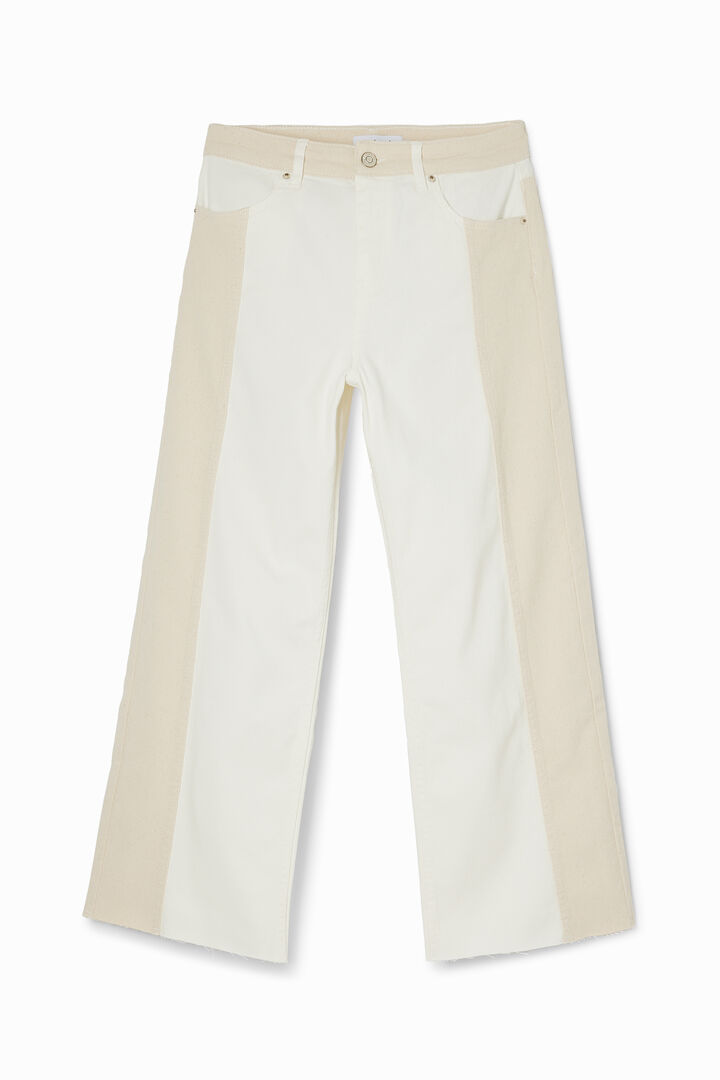 Two-tone cropped trousers