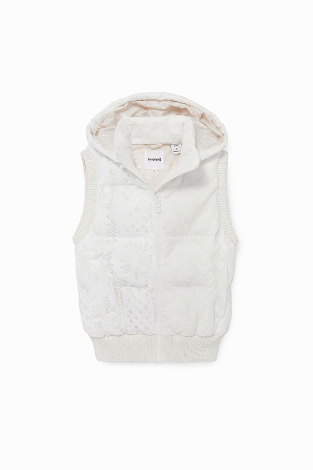 Lace quilted gilet
