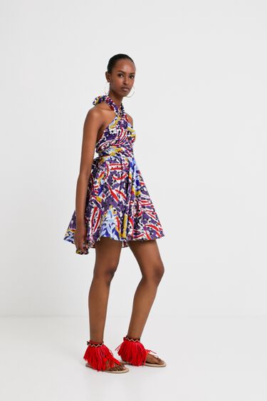 aquí Birmania tarifa Vestido corto lazada Stella Jean | Desigual.com