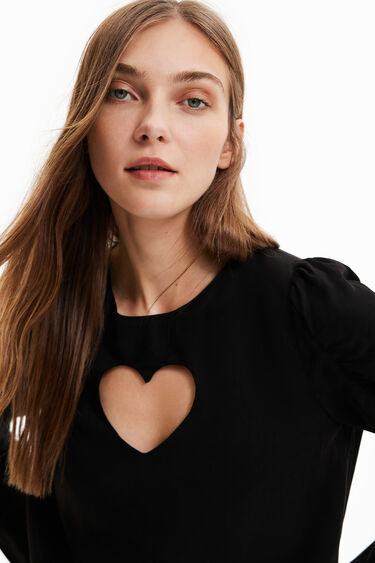 Balloon-sleeve blouse with heart | Desigual