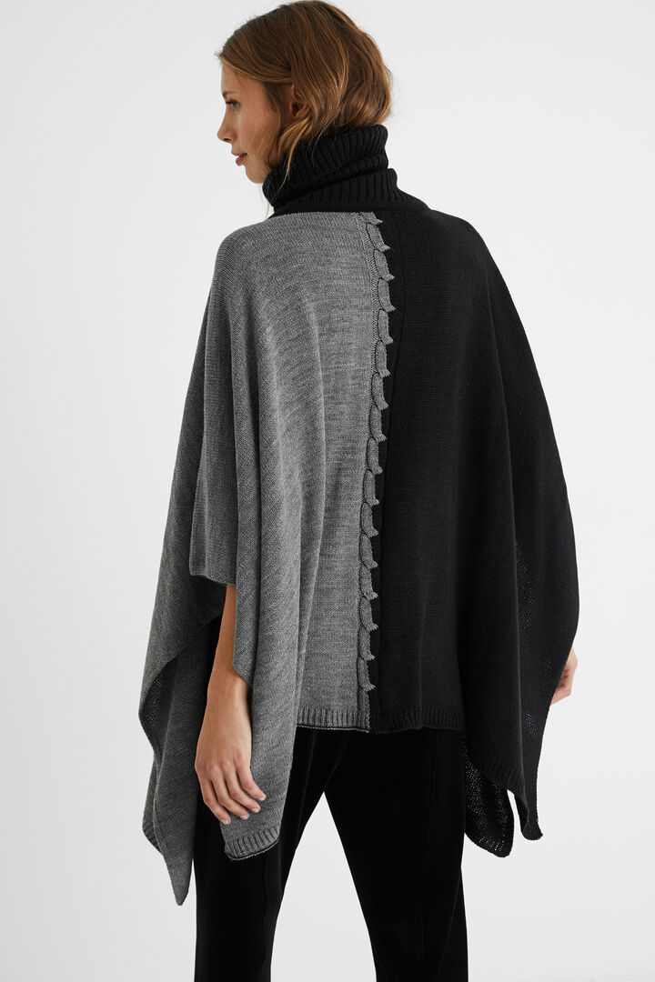 High neck bicolour poncho | Desigual