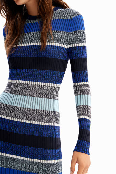 Stripy ribbed midi dress | Desigual