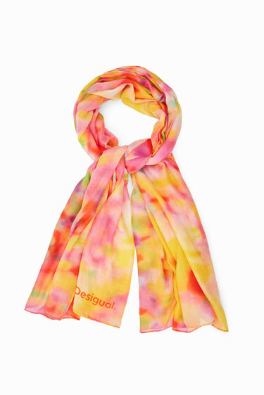 Rectangular foulard with out-of-focus print | Desigual