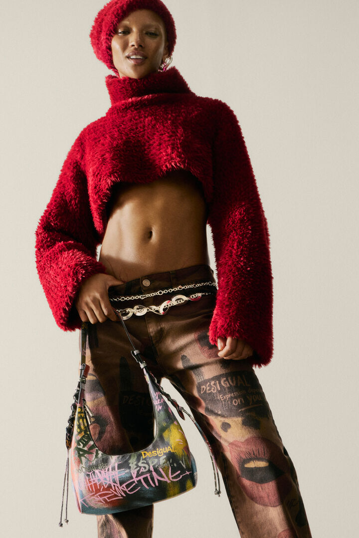 CALÇA JEANS ESTAMPADA