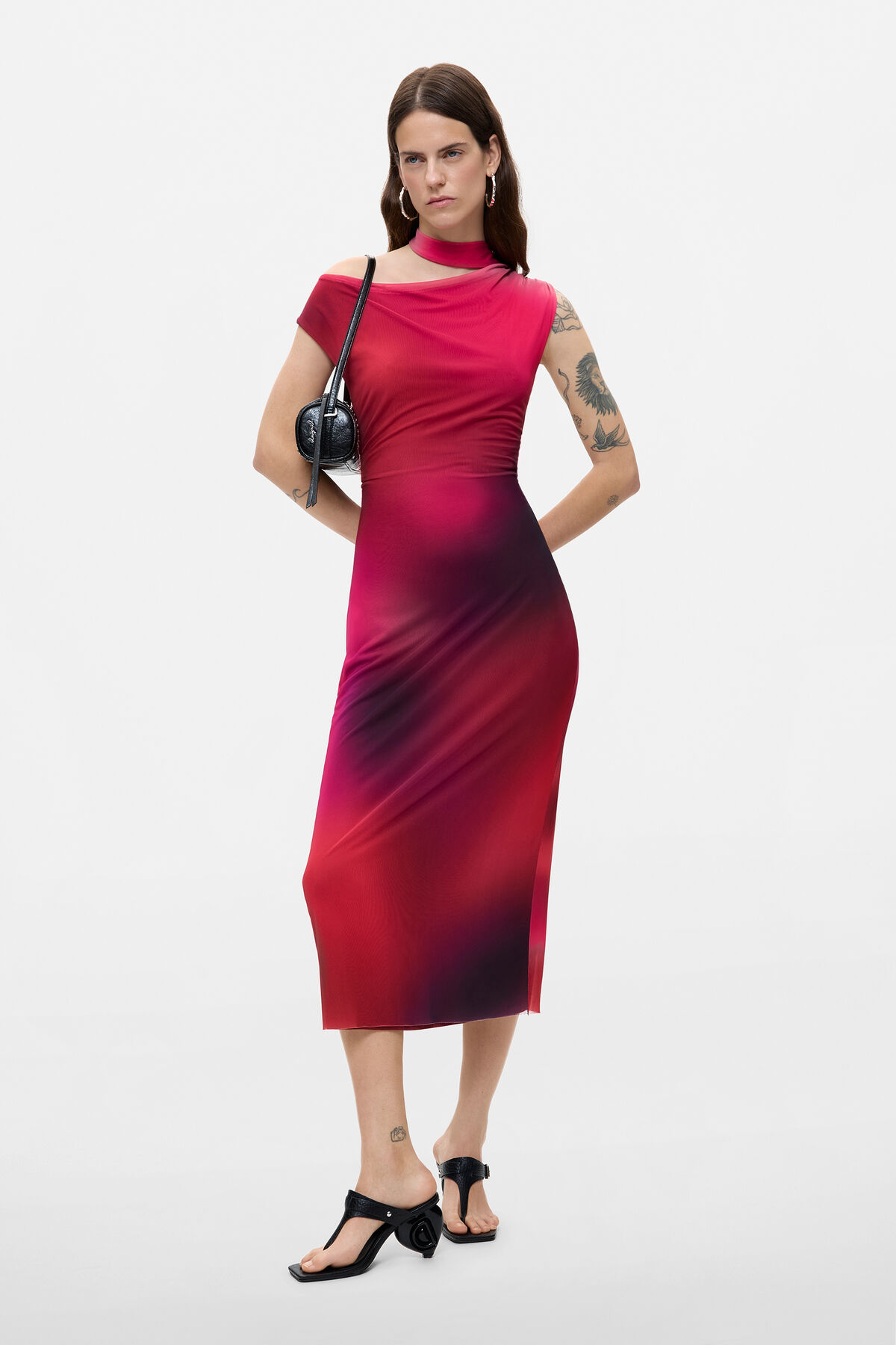 Asymmetric Draped Dress pink Women's I Desigual.com