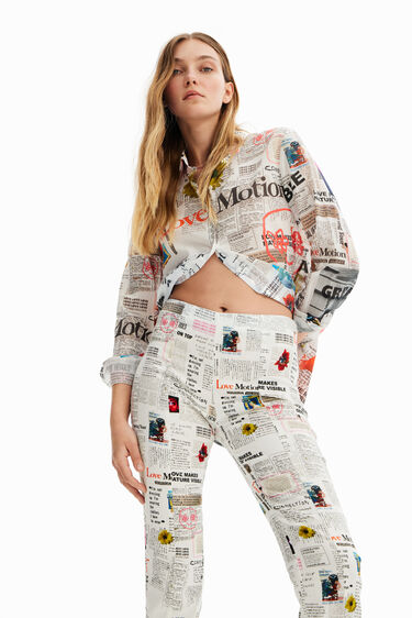 Pantaloni spacco giornale | Desigual