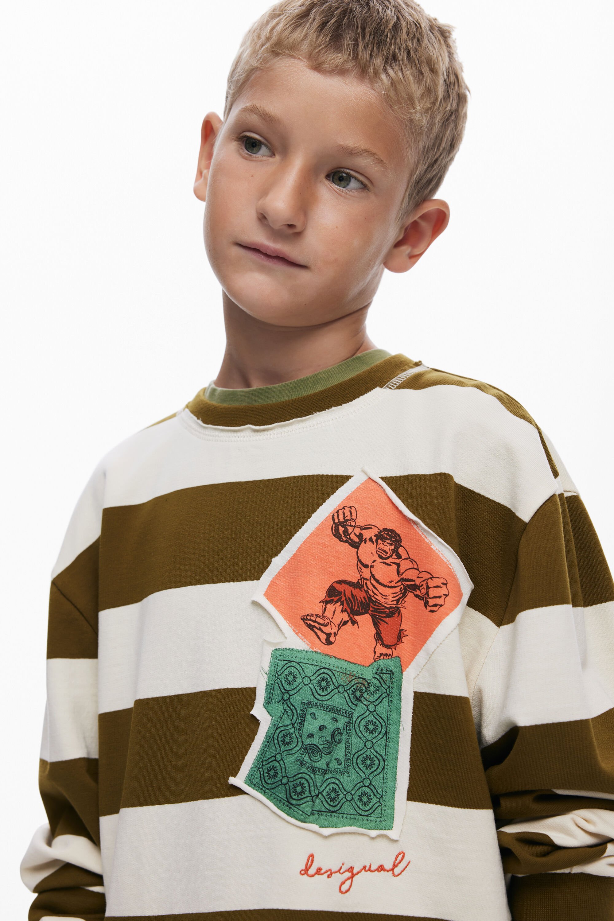 Desigual MARVEL™ GESTREEPTE SWEATER - GREEN