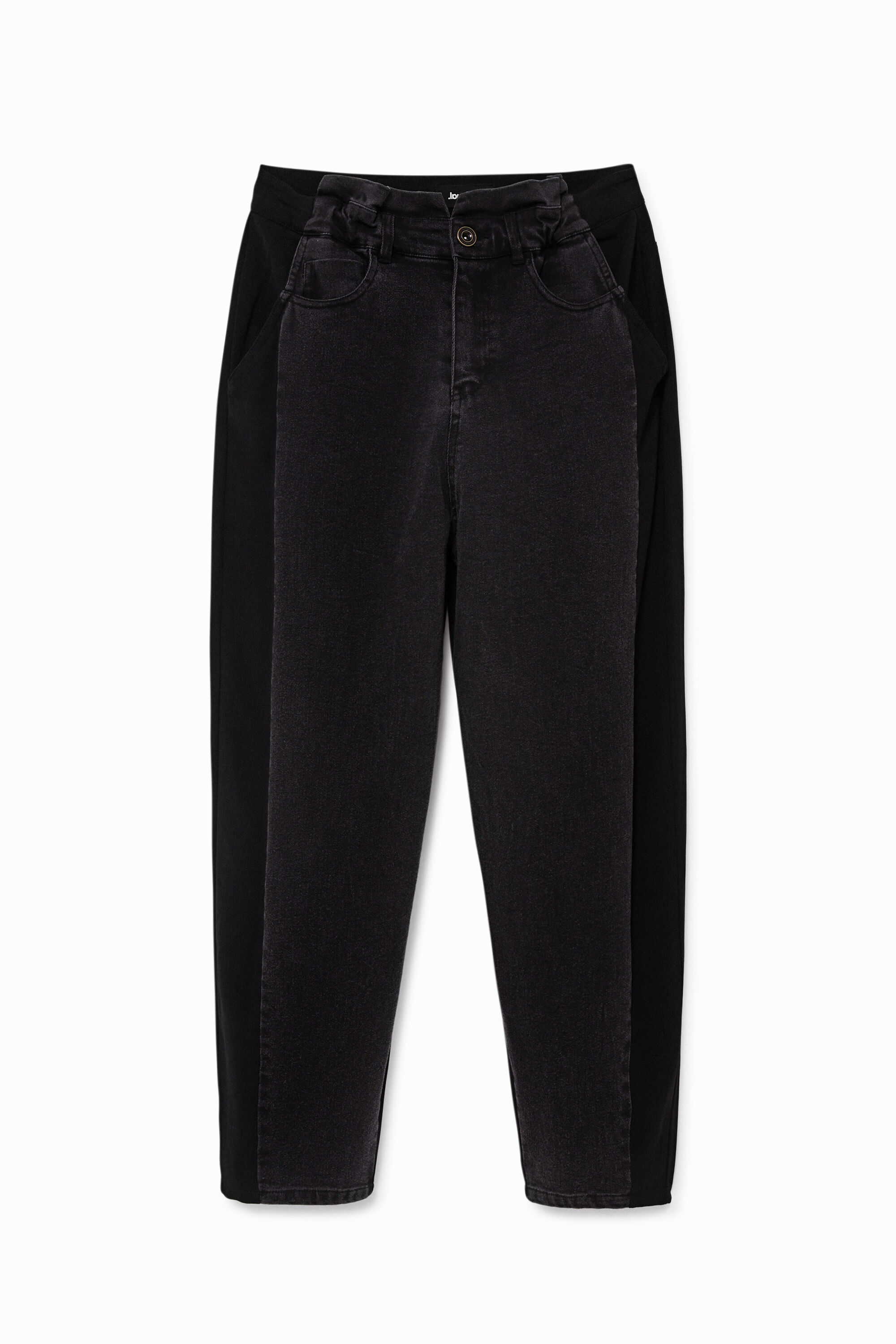 Desigual Hybrid Slouchy Trousers In Black