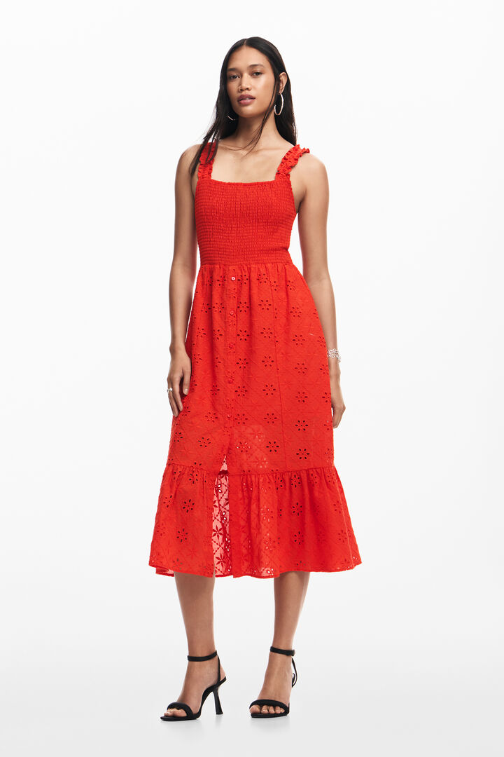 Vestido midi bordados | Desigual