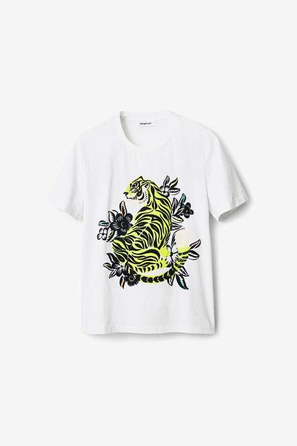 T-shirt met korte mouwen met tijger; | Desigual