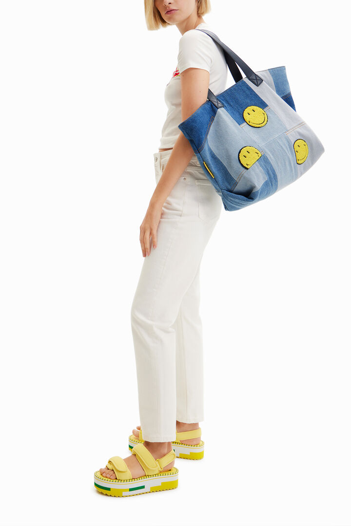 Large Smiley® patch tote bag | Desigual