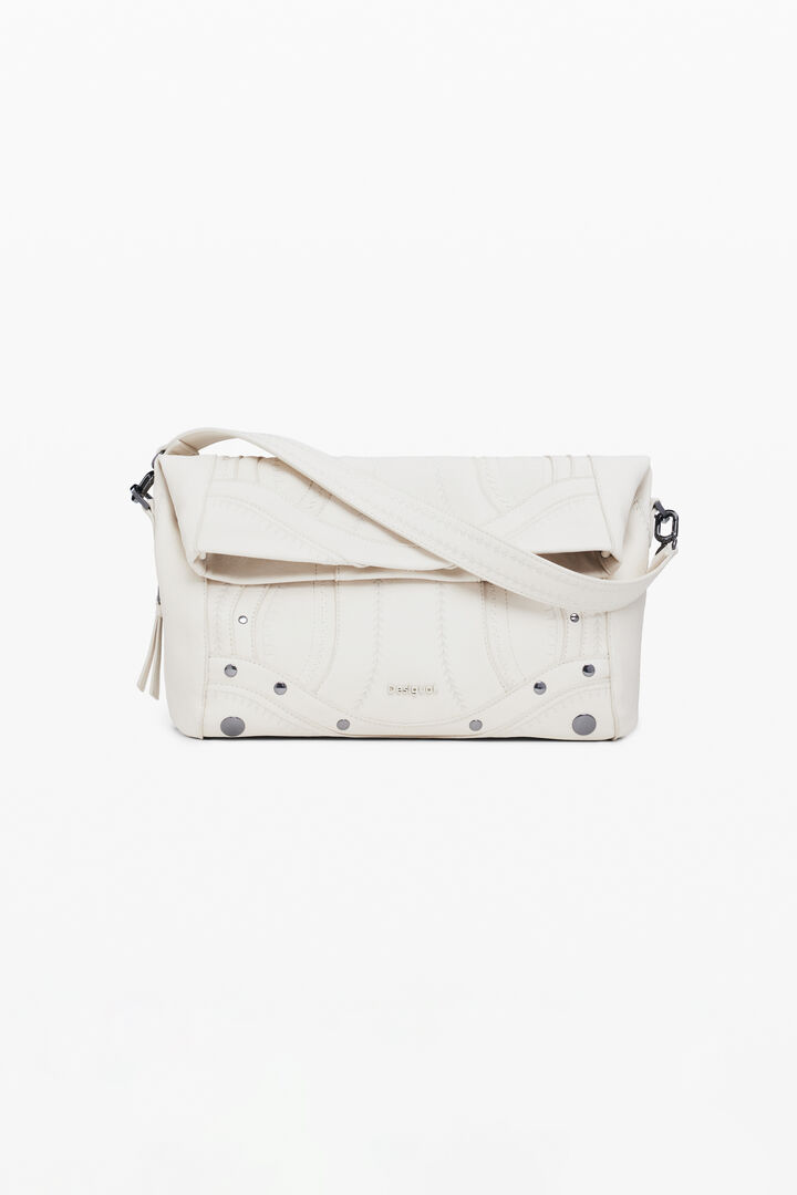 Medium embroidered faux leather bag