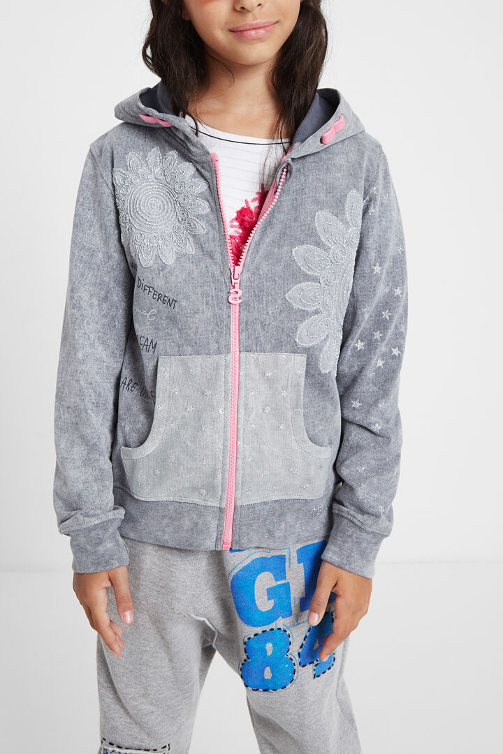 Hooded sweatshirt jacket | Desigual