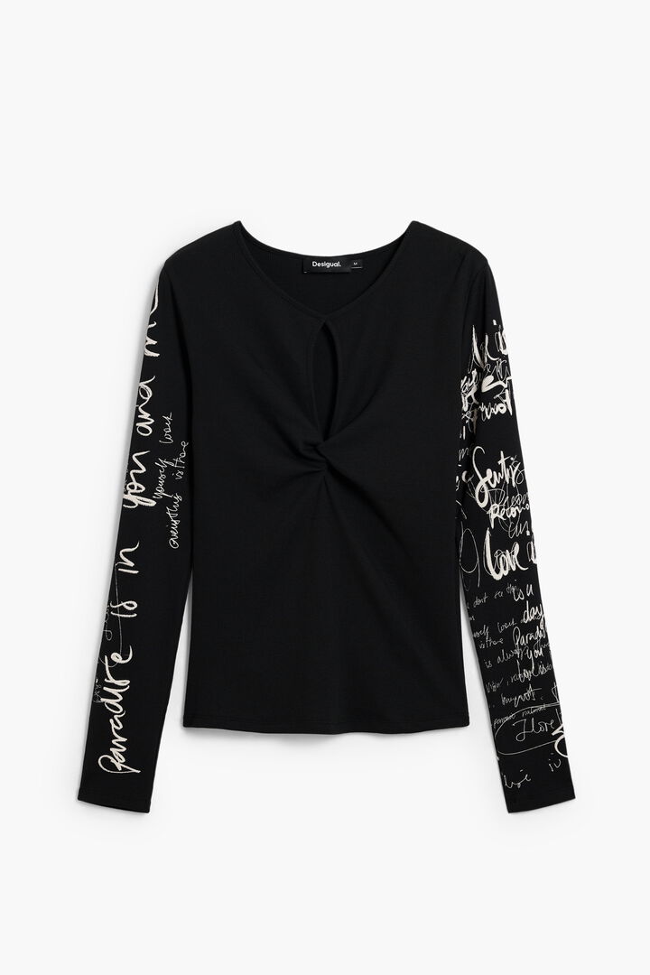 T-shirt with lettering opening | Desigual