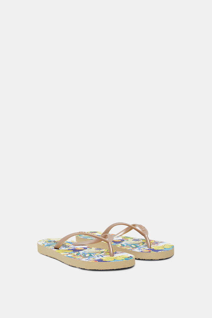Tongs bain dorées semelle imprimée | Desigual