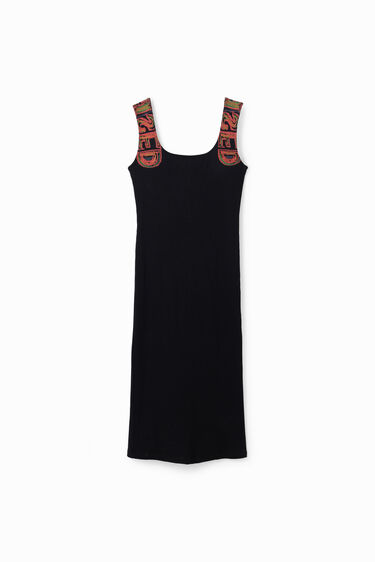 Vestido slim tirantes canalé | Desigual