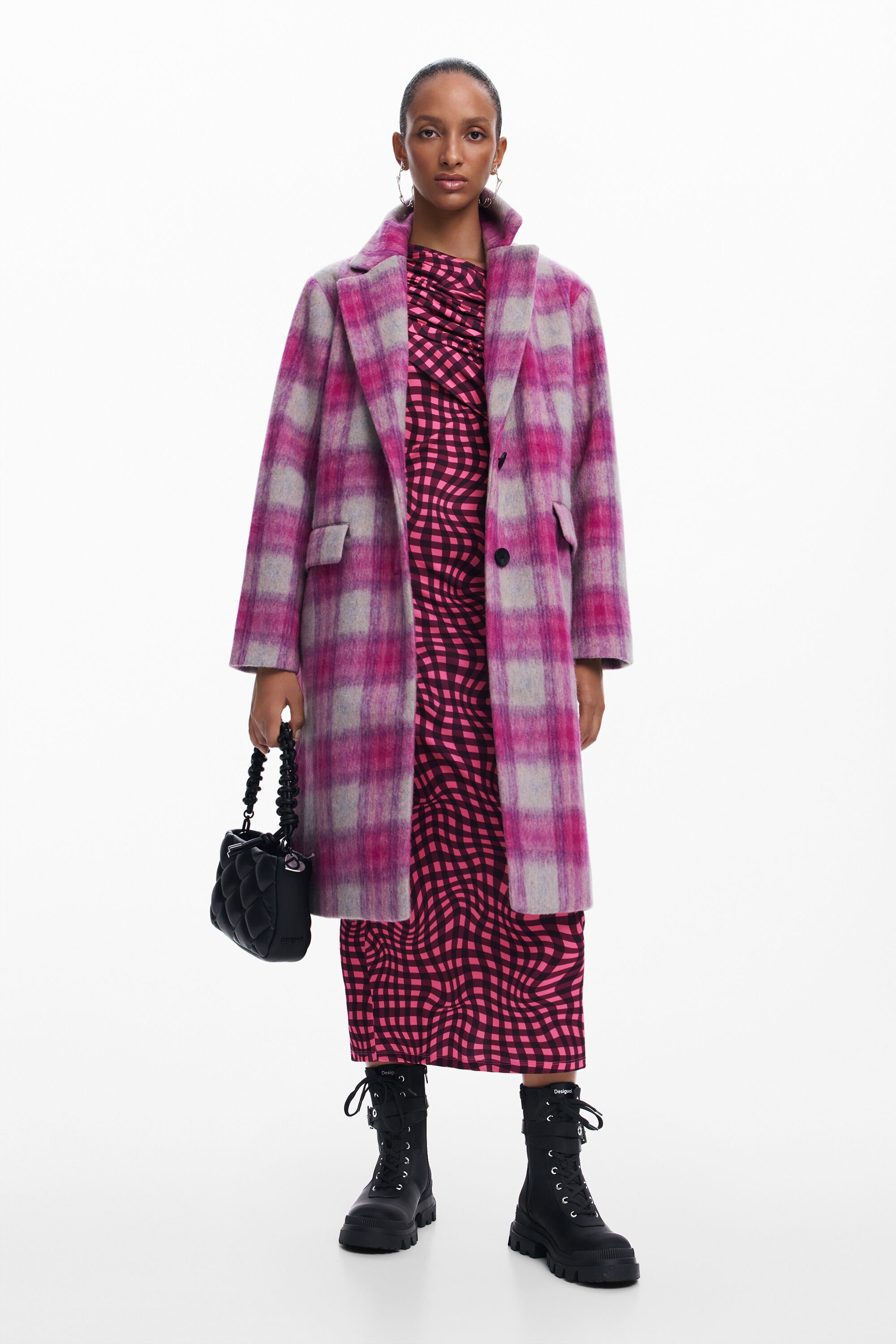 Pink tartan coat clearance