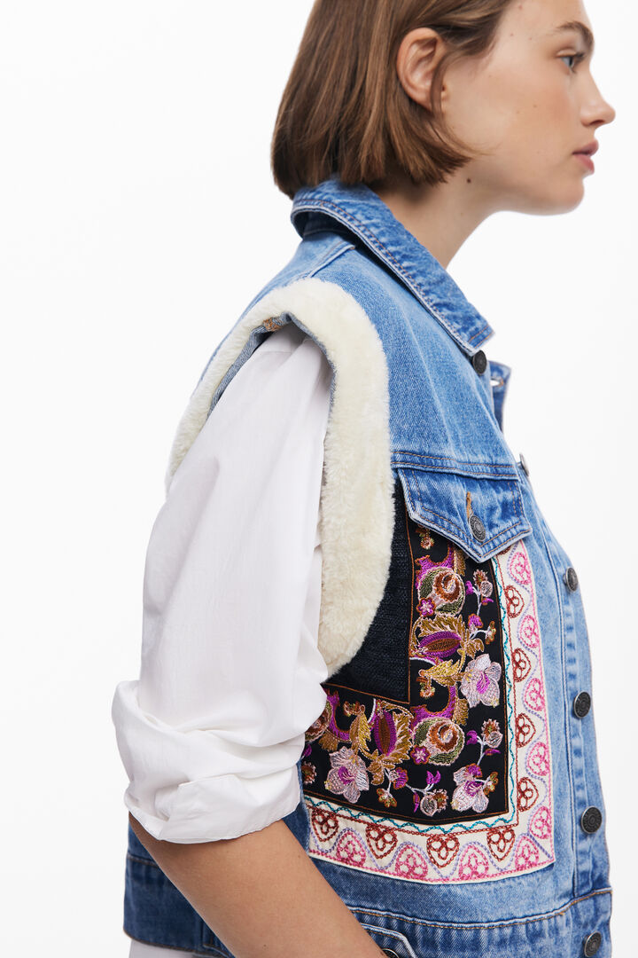 Jeansweste mit Lammfell | Desigual
