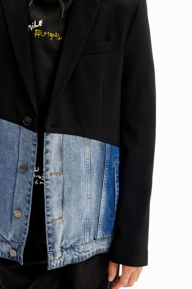 Bimaterial denim blazer | Desigual