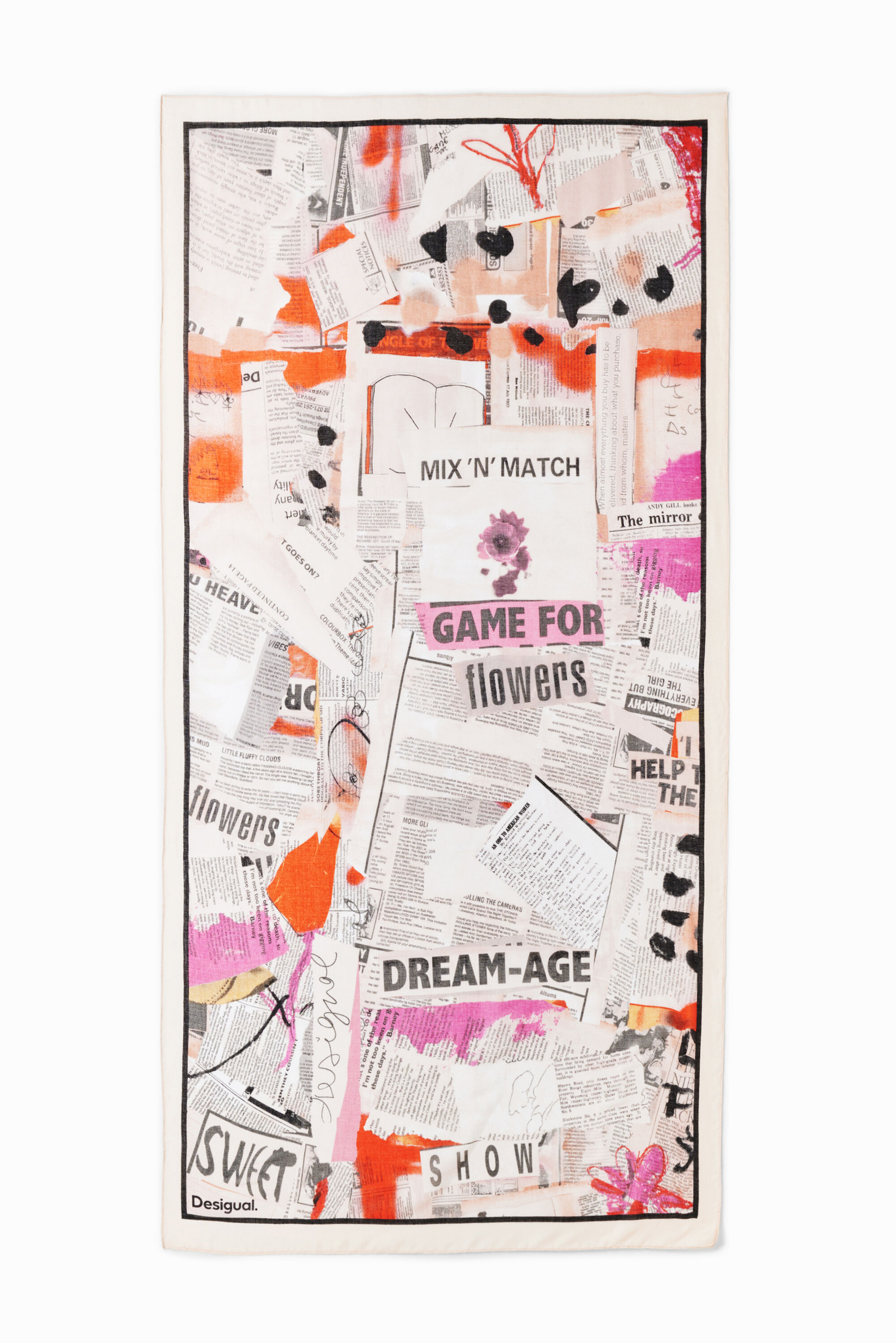 Rectangular newspaper foulard