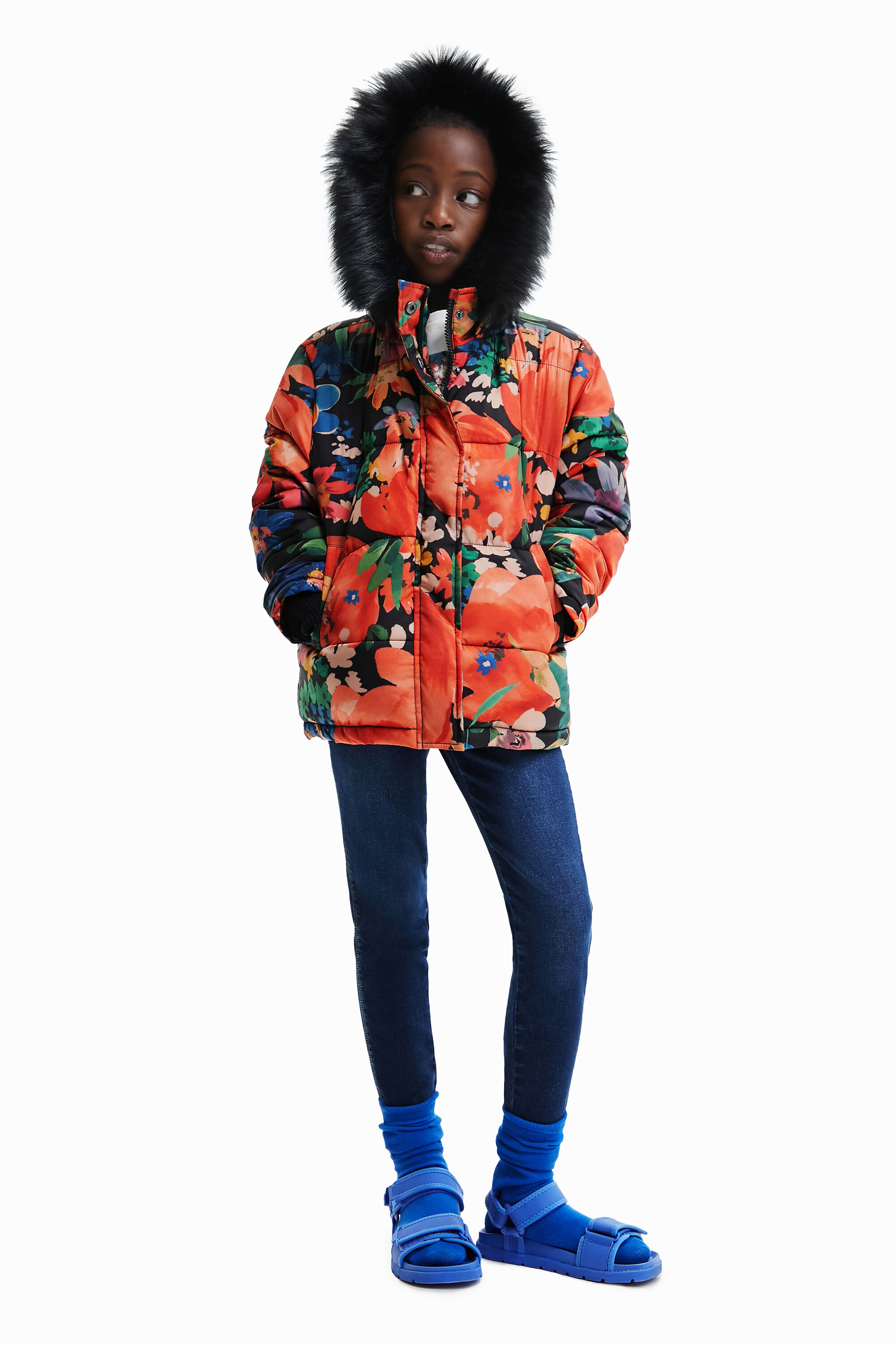 Padded floral jacket - MATERIAL FINISHES - 5/6