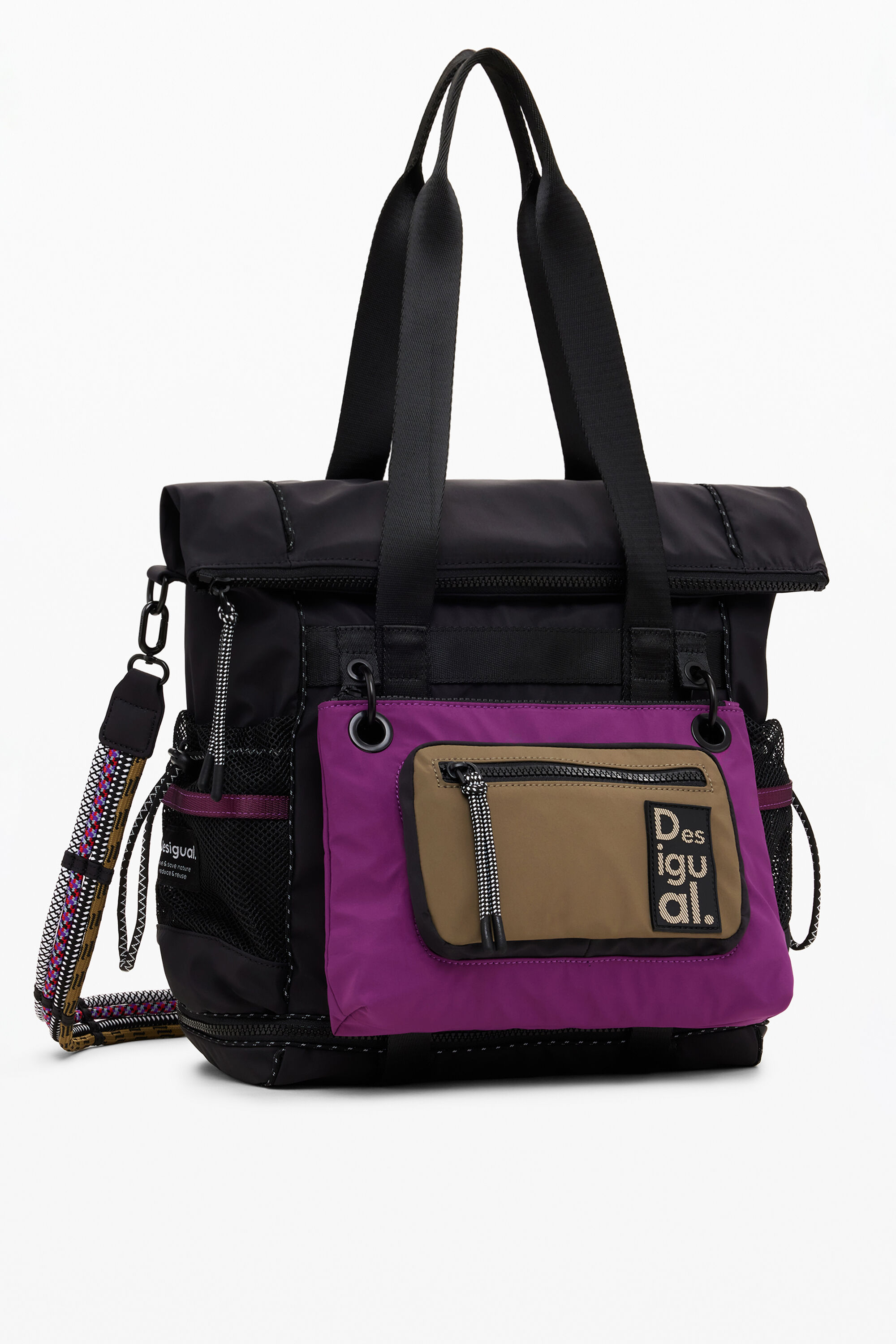 Desigual Xl Multiposition Voyager Backpack In Black