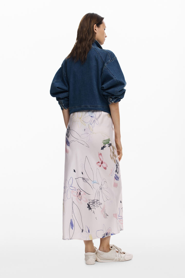 Long skirt with strokes | Desigual