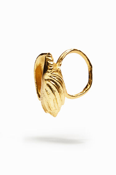 Zalio gold plated shell ring | Desigual