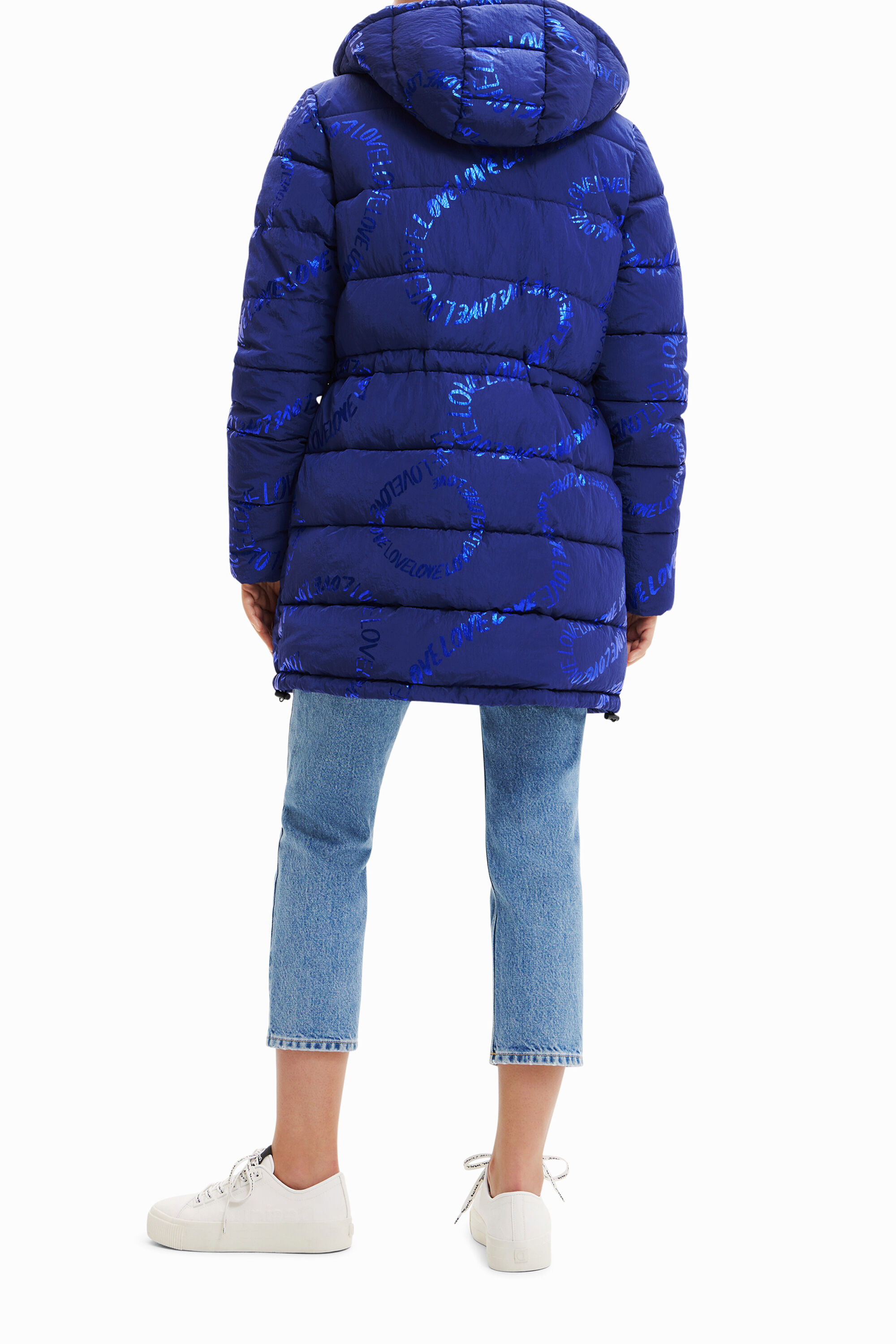 Abrigo largo padded texto