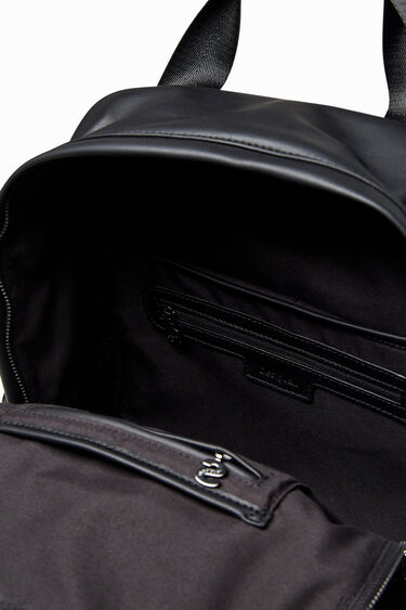 Synthetic leather and fleece backpack | Desigual
