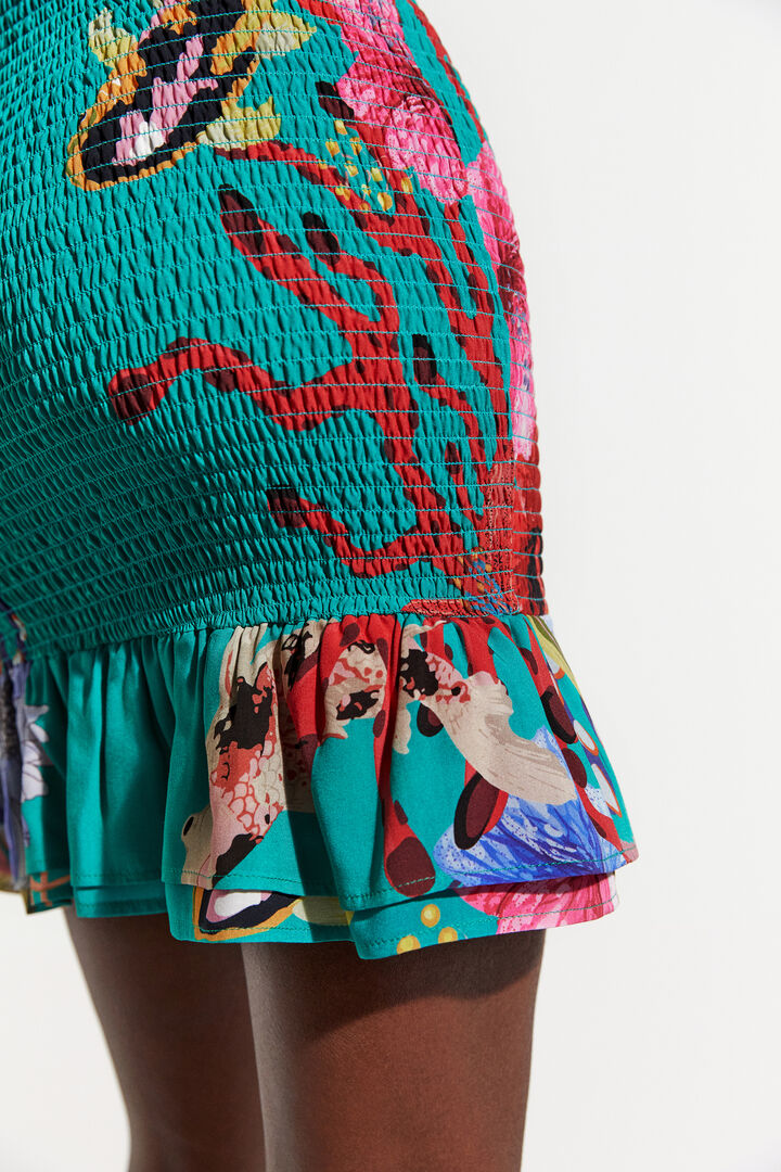 Minifalda sostenible corales | Desigual