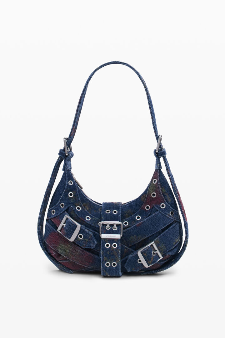 Medium printed denim bag