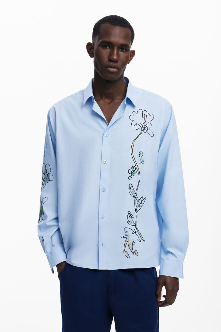 Chemise à manches longues avec broderies