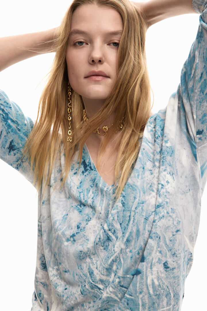 抽象的な柄のVネックセーター | Desigual