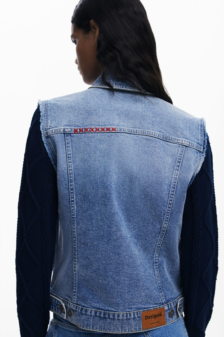 Combined Trucker Jacket with embroidery | Desigual