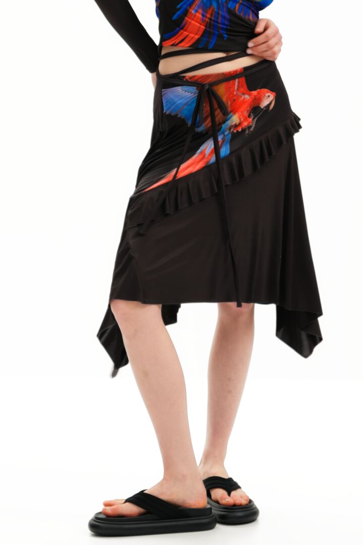 Jupe midi perroquet Tyler McGillivary | Desigual